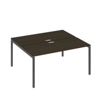 А4 А2 175 ВТ (Венге темный/Антрацит) Рабочая станция на каркасе DUE столы 2х160