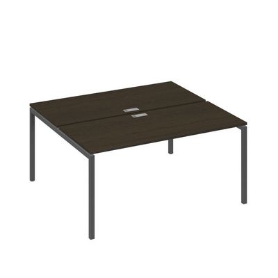 А4 А2 175 ВТ (Венге темный/Антрацит) Рабочая станция на каркасе DUE столы 2х160