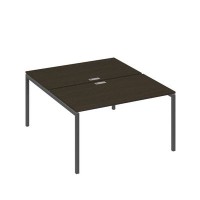 А4 А2 177 ВТ (Венге темный/Антрацит) Рабочая станция на каркасе DUE столы 2х140