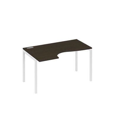 А4 Б2 043 ВТ (Венге темный/Белый) Стол эргономичный левый "Классика" на металлокаркасе DUE