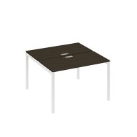 А4 Б2 170 ВТ (Венге темный/Белый) Рабочая станция на каркасе DUE столы 2х120
