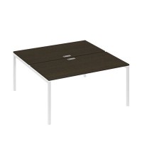 А4 Б2 178 ВТ (Венге темный/Белый) Рабочая станция на каркасе DUE столы 2х160