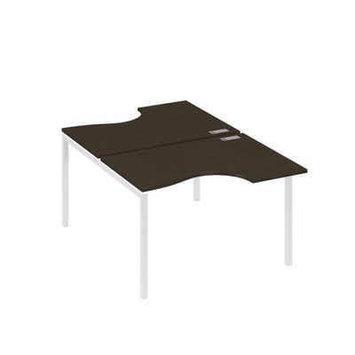 А4 Б2 183 ВТ (Венге темный/Белый) Рабочая станция опоры DUE столы 2х120 Классика