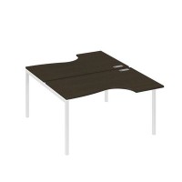 А4 Б2 184 ВТ (Венге темный/Белый) Рабочая станция опоры DUE столы 2х140 Классика