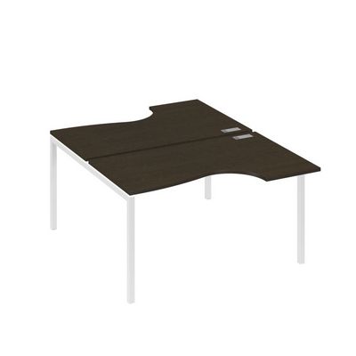 А4 Б2 184 ВТ (Венге темный/Белый) Рабочая станция опоры DUE столы 2х140 Классика