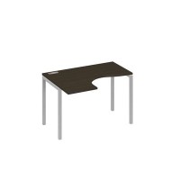 А4 С2 031 ВТ (Венге темный/Серый) Стол эргономичный левый "Классика" на металлокаркасе DUE