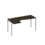 А4 С2 035 ВТ (Венге темный/Серый) Стол эргономичный левый "Классика" на металлокаркасе DUE