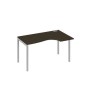 А4 С2 044 ВТ (Венге темный/Серый) Стол эргономичный правый "Классика" на металлокаркасе DUE