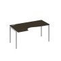А4 С2 045 ВТ (Венге темный/Серый) Стол эргономичный левый "Классика" на металлокаркасе DUE