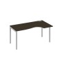 А4 С2 046 ВТ (Венге темный/Серый) Стол эргономичный правый "Классика" на металлокаркасе DUE