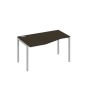 А4 С2 063 ВТ (Венге темный/Серый) Стол эргономичный левый "Техно" на металлокаркасе DUE