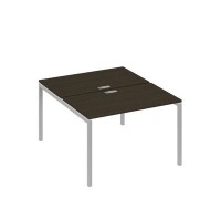 А4 С2 173 ВТ (Венге темный/Серый) Рабочая станция на каркасе DUE столы 2х120