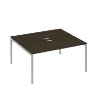 А4 С2 175 ВТ (Венге темный/Серый) Рабочая станция на каркасе DUE столы 2х160