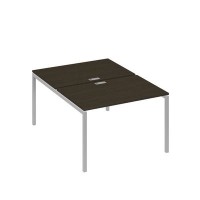 А4 С2 176 ВТ (Венге темный/Серый) Рабочая станция на каркасе DUE столы 2х120