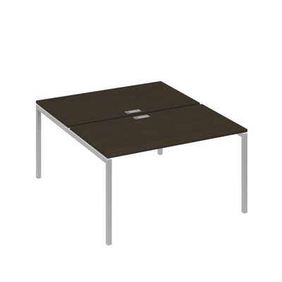 А4 С2 177 ВТ (Венге темный/Серый) Рабочая станция на каркасе DUE столы 2х140