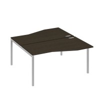 А4 С2 191 ВТ (Венге темный/Серый) Рабочая станция каркас DUE столы 2х160 Техно