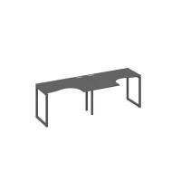 А4 А4 031-2 АР (Антрацит премиум/Антрацит) Рабочая станция QUATTRO 2х120 столы Классика эргономичные