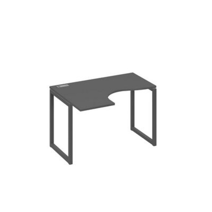 А4 А4 031 АР Стол эргономичный левый "Классика" на металлокаркасе QUATTRO, антрацит премиум ЛДСП, антрацит металл