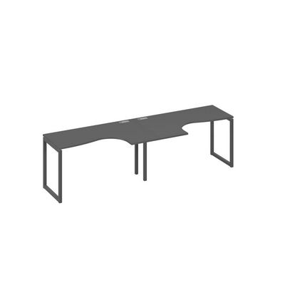 А4 А4 033-2 АР (Антрацит премиум/Антрацит) Рабочая станция QUATTRO 2х140 столы Классика эргономичные