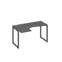 А4 А4 033 АР (Антрацит премиум/Антрацит) Стол эргономичный левый "Классика" на металлокаркасе QUATTRO