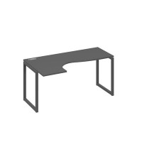А4 А4 035 АР (Антрацит премиум/Антрацит) Стол эргономичный левый "Классика" на металлокаркасе QUATTRO