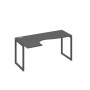 А4 А4 035 АР (Антрацит премиум/Антрацит) Стол эргономичный левый "Классика" на металлокаркасе QUATTRO