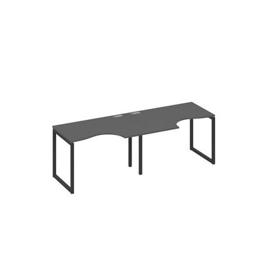 А4 А4 041-2 АР (Антрацит премиум/Антрацит) Рабочая станция QUATTRO 2х120 столы Классика эргономичные