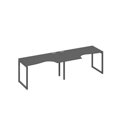 А4 А4 043-2 АР (Антрацит премиум/Антрацит) Рабочая станция QUATTRO 2х140 столы Классика эргономичные