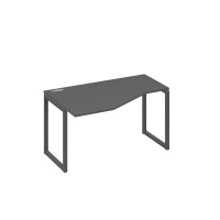 А4 А4 053 АР (Антрацит премиум/Антрацит) Стол эргономичный левый "Техно" на металлокаркасе QUATTRO