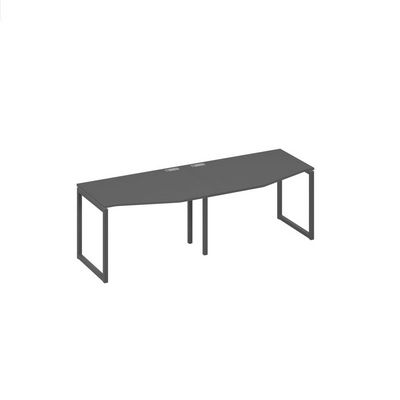 А4 А4 061-2 АР (Антрацит премиум/Антрацит) Рабочая станция опоры QUATTRO столы 2х120 со столами Техно