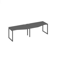 А4 А4 063-2 АР (Антрацит премиум/Антрацит) Рабочая станция опоры QUATTRO столы 2х140 со столами Техно