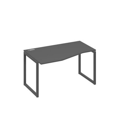 А4 А4 063 АР (Антрацит премиум/Антрацит) Стол эргономичный левый "Техно" на металлокаркасе QUATTRO