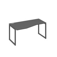 А4 А4 065 АР (Антрацит премиум/Антрацит) Стол эргономичный левый "Техно" на металлокаркасе QUATTRO