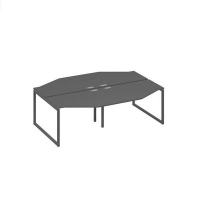 А4 А4 186-2 АР (Антрацит премиум/Антрацит) Рабочая станция каркас QUATTRO столы 4х120 Техно