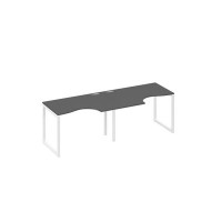 А4 Б4 041-2 АР (Антрацит премиум/Белый) Рабочая станция QUATTRO 2х120 столы Классика эргономичные