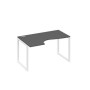 А4 Б4 043 АР (Антрацит премиум/Белый) Стол эргономичный левый "Классика" на металлокаркасе QUATTRO