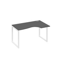А4 Б4 044 АР (Антрацит премиум/Белый) Стол эргономичный правый "Классика" на металлокаркасе QUATTRO