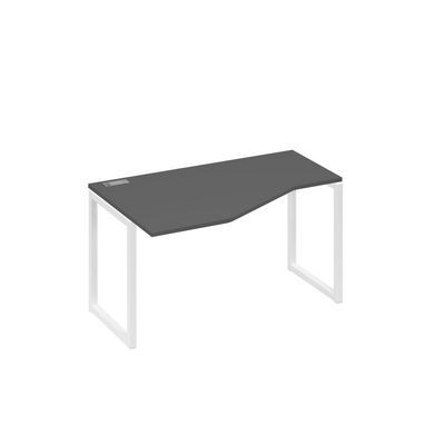 А4 Б4 053 АР (Антрацит премиум/Белый) Стол эргономичный левый "Техно" на металлокаркасе QUATTRO