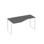 А4 Б4 055 АР (Антрацит премиум/Белый) Стол эргономичный левый "Техно" на металлокаркасе QUATTRO