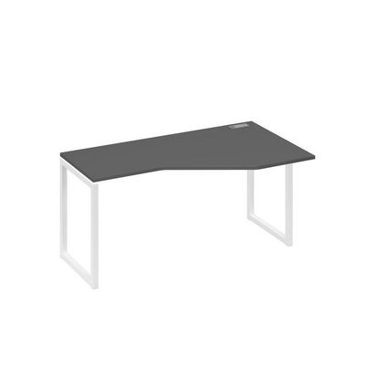 А4 Б4 056 АР (Антрацит премиум/Белый) Стол эргономичный правый "Техно" на металлокаркасе QUATTRO