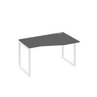 А4 Б4 064 АР (Антрацит премиум/Белый) Стол эргономичный правый "Техно" на металлокаркасе QUATTRO