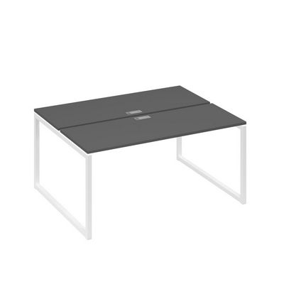 А4 Б4 172 АР (Антрацит премиум/Белый) Рабочая станция на каркасе QUATTRO столы 2х160