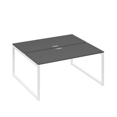 А4 Б4 175 АР (Антрацит премиум/Белый) Рабочая станция на каркасе QUATTRO столы 2х160