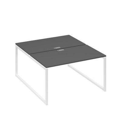 А4 Б4 177 АР (Антрацит премиум/Белый) Рабочая станция на каркасе QUATTRO столы 2х140