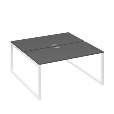 А4 Б4 178 АР (Антрацит премиум/Белый) Рабочая станция на каркасе QUATTRO столы 2х160