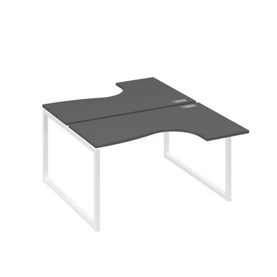 А4 Б4 181 АР (Антрацит премиум/Белый) Рабочая станция опоры QUATTRO столы 2х140 Классика