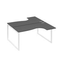 А4 Б4 182 АР (Антрацит премиум/Белый) Рабочая станция опоры QUATTRO столы 2х160 Классика
