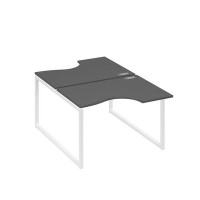 А4 Б4 183 АР (Антрацит премиум/Белый) Рабочая станция опоры QUATTRO столы 2х120 Классика