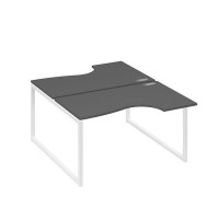 А4 Б4 184 АР (Антрацит премиум/Белый) Рабочая станция опоры QUATTRO столы 2х140 Классика