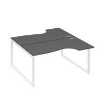 А4 Б4 185 АР (Антрацит премиум/Белый) Рабочая станция опоры QUATTRO столы 2х160 Классика